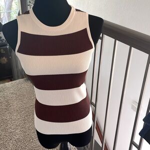 Striped ribbed tank